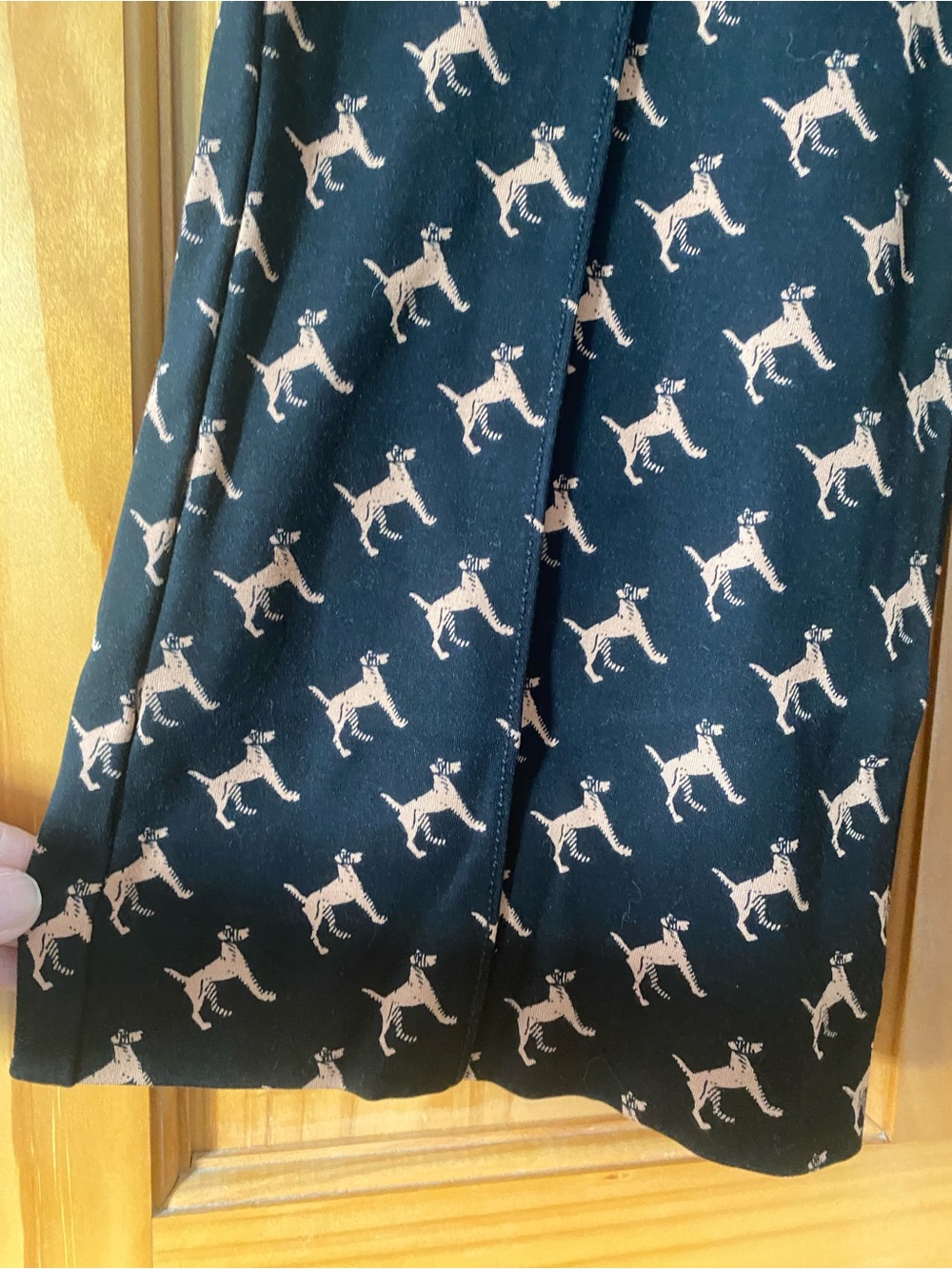 Anthropologie Maeve The Margot Dog Print Cropped Flare Pull On Pants Black M - Picture 5 of 13